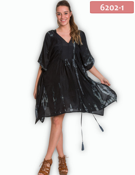 ΚΑΦΤΑΝΙ MIDI ΜΕΤΑΞΩΤΟ TIE DYE ΜΕ ΠΛΑΪΝΟ ADJUSTER