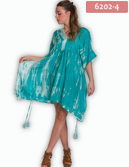 ΚΑΦΤΑΝΙ MIDI ΜΕΤΑΞΩΤΟ TIE DYE ΜΕ ΠΛΑΪΝΟ ADJUSTER